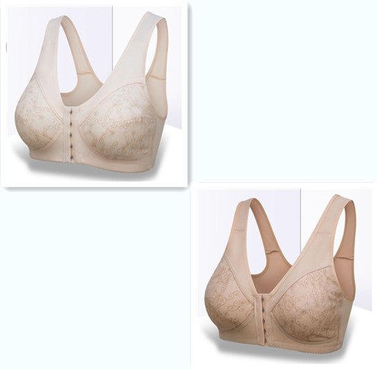 Vest Style Large Size Front Button Bra Without Steel Ring - Inspiren-Ezone