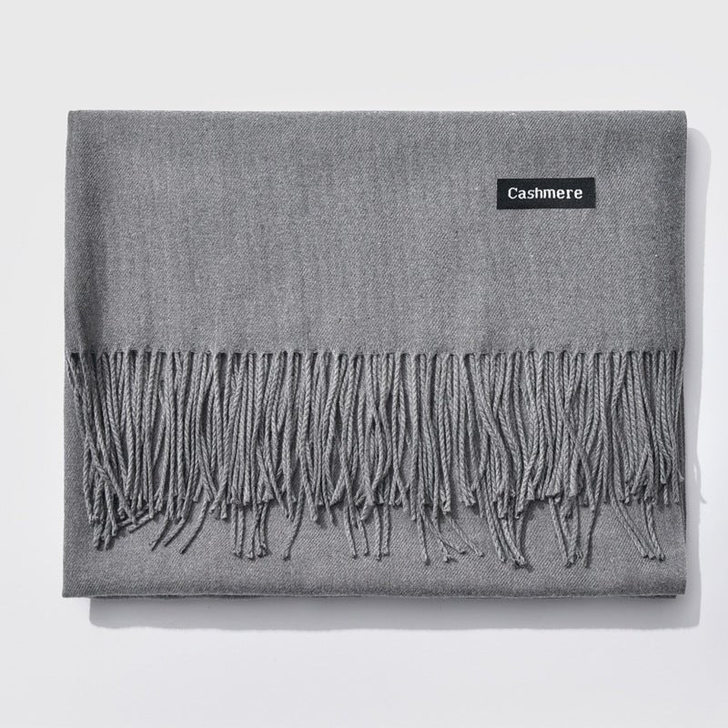 Warm fringed cashmere scarf - Inspiren-Ezone