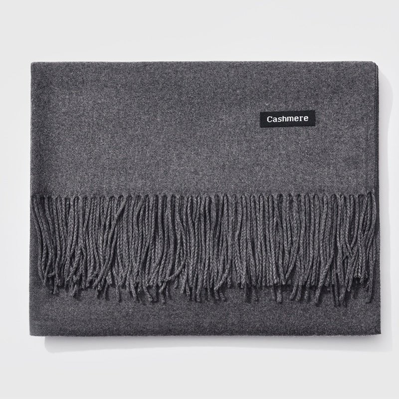 Warm fringed cashmere scarf - Inspiren-Ezone
