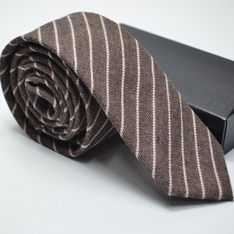 Wedding dress tie imitation wool plaid striped tie - Inspiren-Ezone