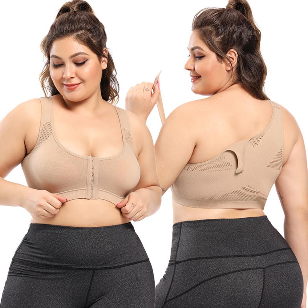 Women Sports Bra Plus Size Front Breasted Design Seamless Breathable - Inspiren-Ezone