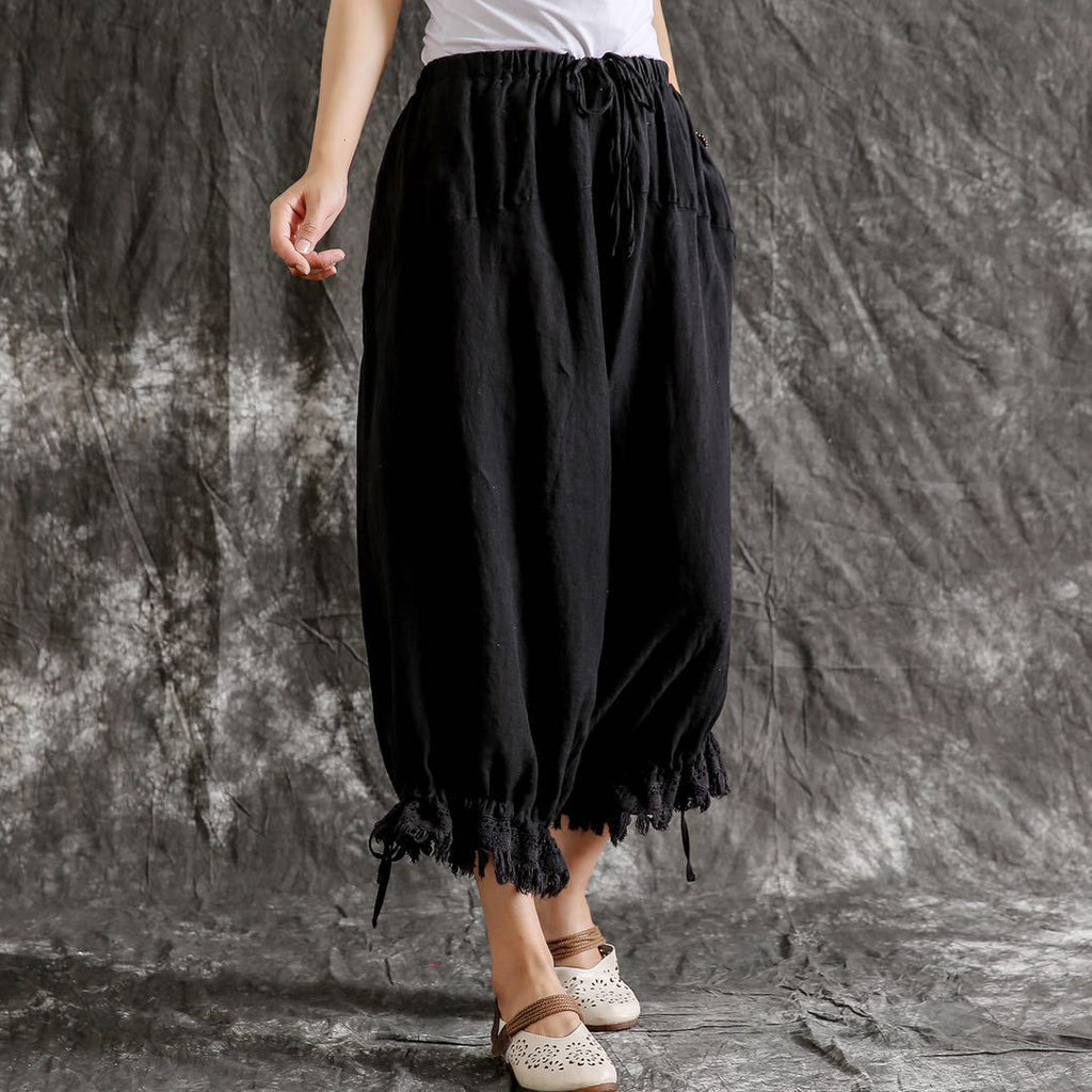 Women's Cotton And Linen Casual Pants Loose Versatile Summer Thin Lantern Trousers - Inspiren-Ezone