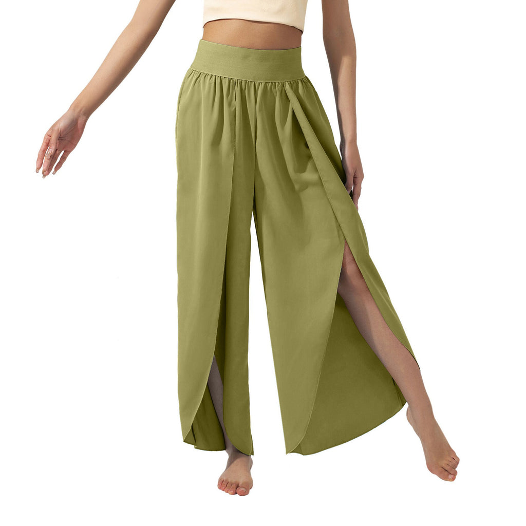 Women's Fashionable All-match Slimming High Waist Slit Yoga Pants - Inspiren-Ezone