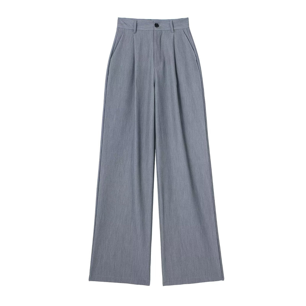 Women's French-style Pleated High-waist Wide-leg Trousers - Inspiren-Ezone