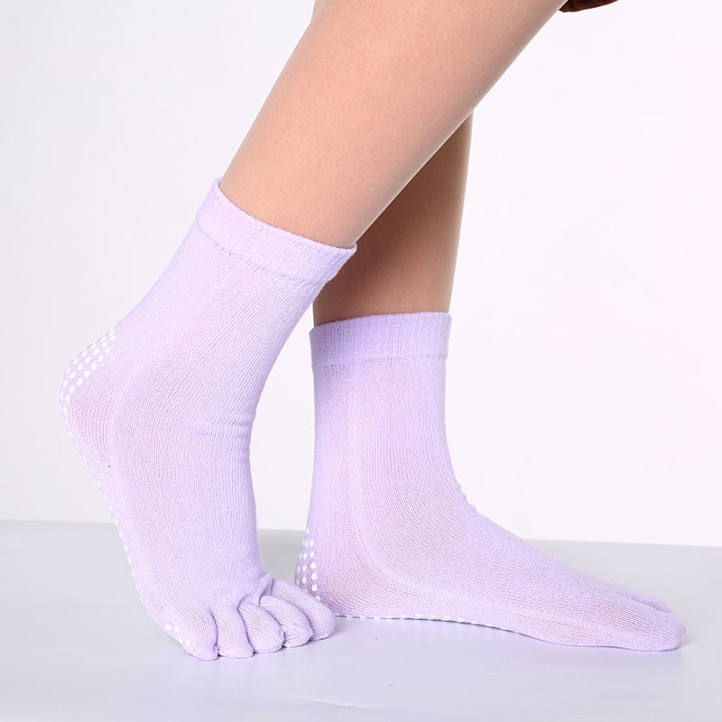 Women's Pure Cotton Dispensing Non-slip Yoga Five Finger Socks - Inspiren-Ezone