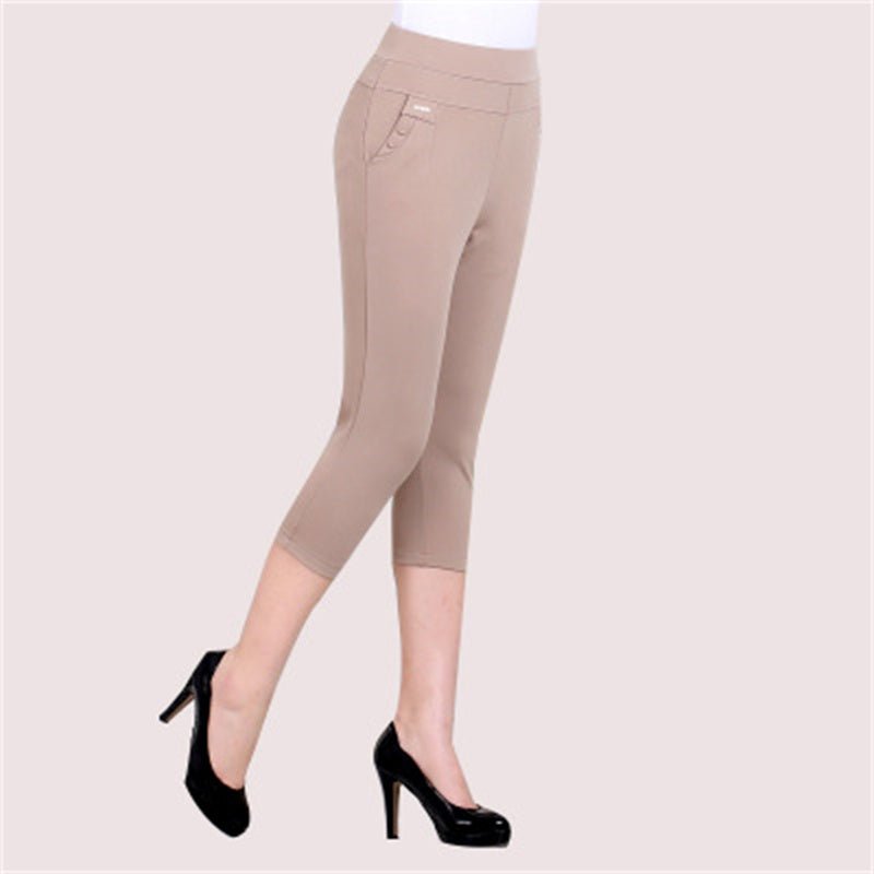 Women's Solid Color High-waist Casual Pants - Inspiren-Ezone