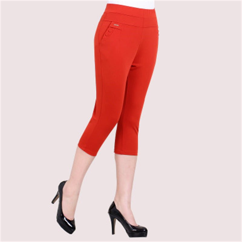 Women's Solid Color High-waist Casual Pants - Inspiren-Ezone