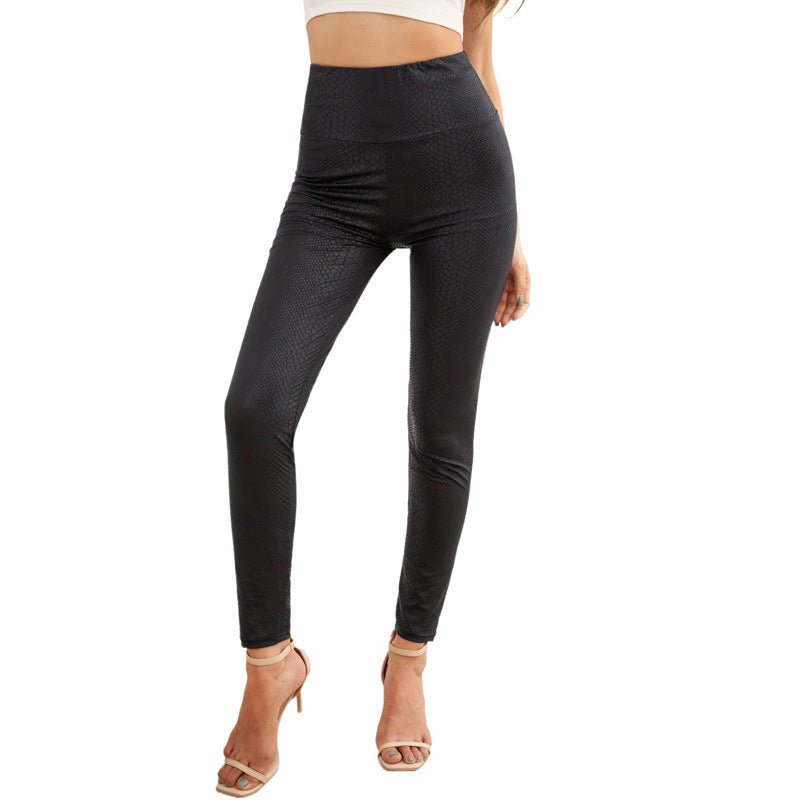 Women's Stretch Animal Print Skinny Leather Pants - Inspiren-Ezone