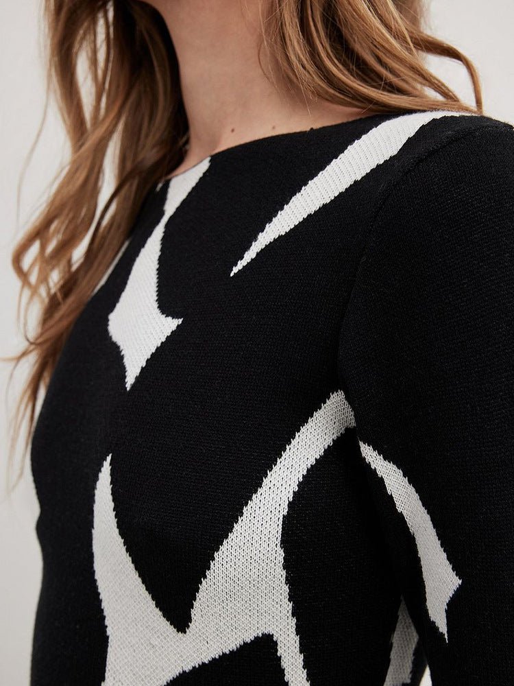 Women's Stylish Temperament Long Sleeves Knitted Sweater Longuette - Inspiren-Ezone