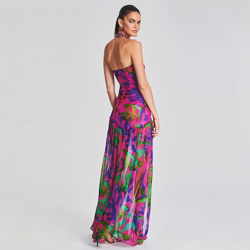 Women's Tube Top Split Length Dress - Inspiren-Ezone