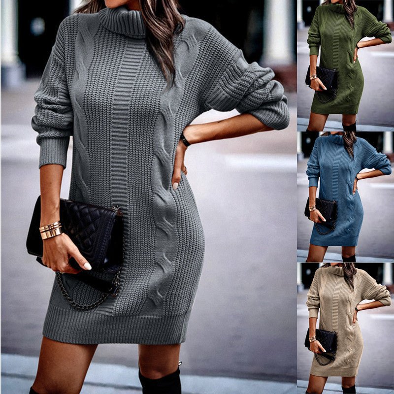Women's Turtleneck Long Sleeve Narrow Sweater - Inspiren-Ezone