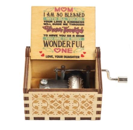 Wooden hand crank music box - Inspiren-Ezone